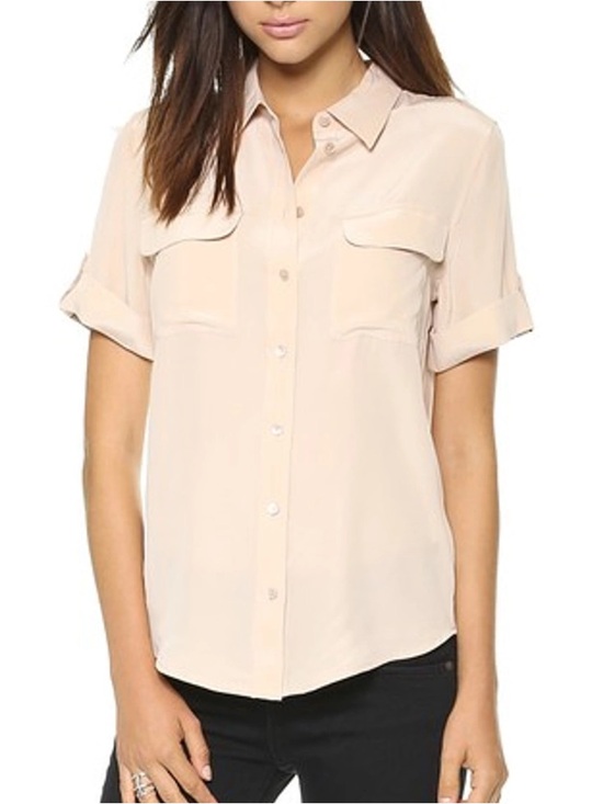 Equipment Tops - Equipment Slim Signature Short Sleeve Silk Blouse size L